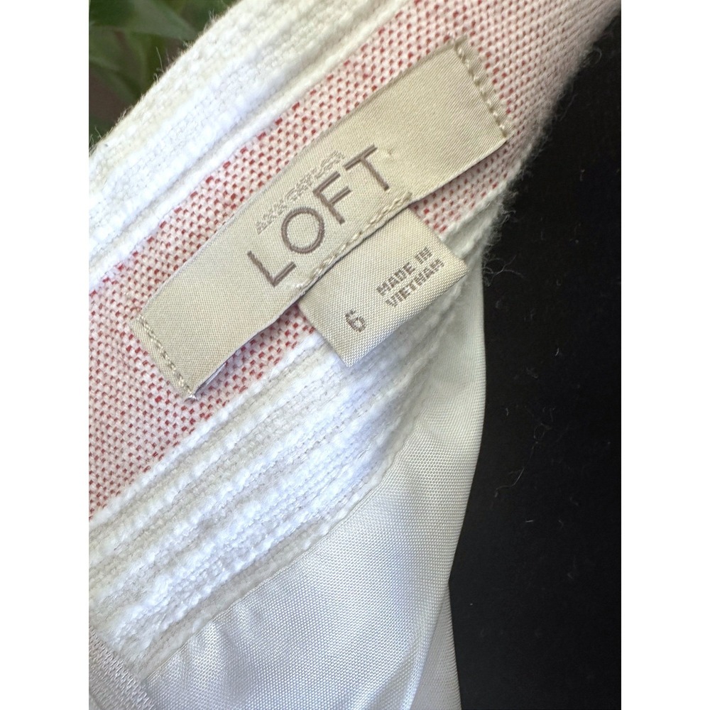 LOFT 100% Cotton Nautical Textured Pencil Skirt Size 6 Corporate Coastal Chic - Picture 7 of 8